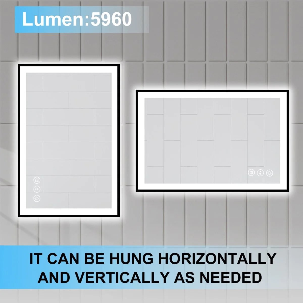 Apex Noir 24"x36" LED Mirror