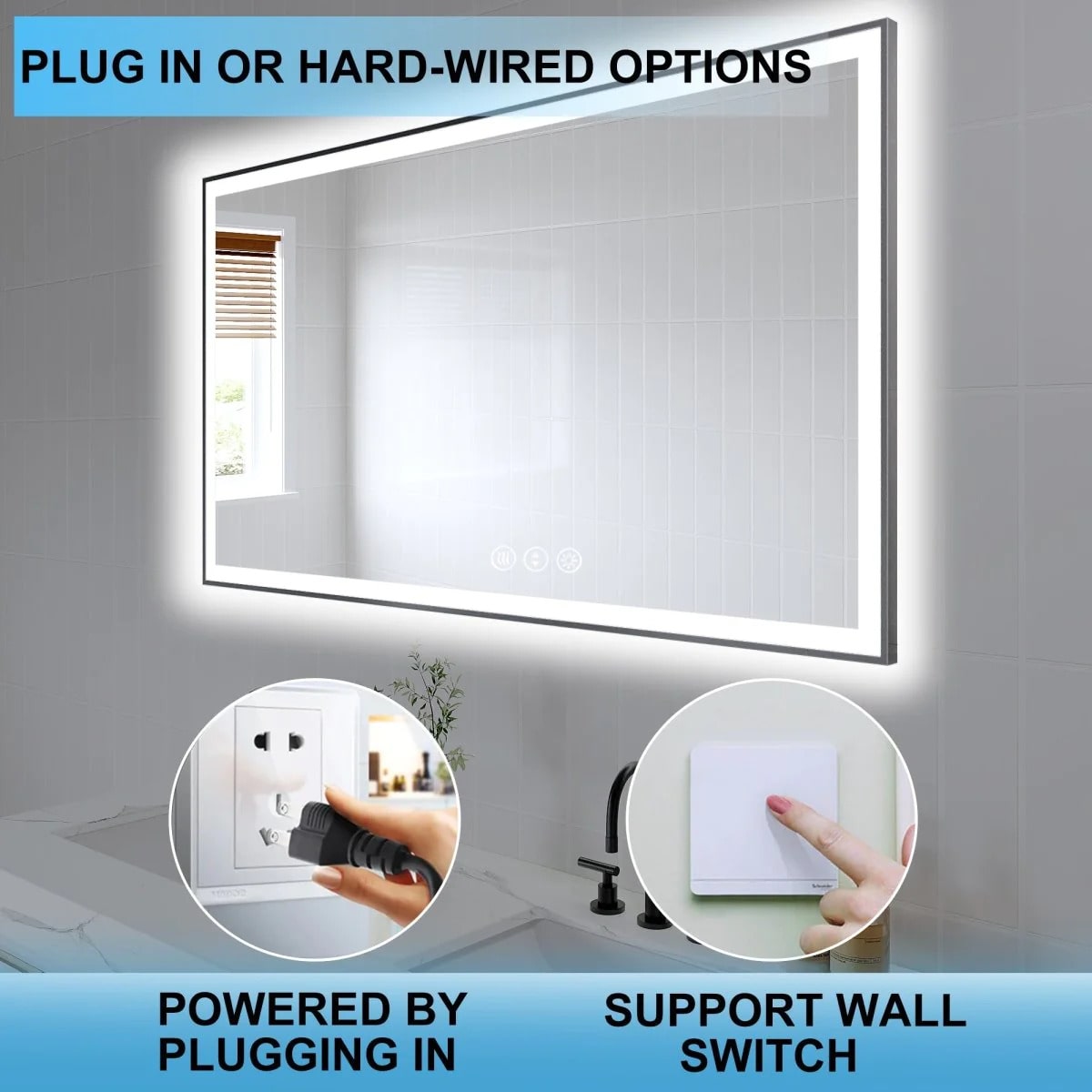 Apex Noir 24"x36" LED Mirror