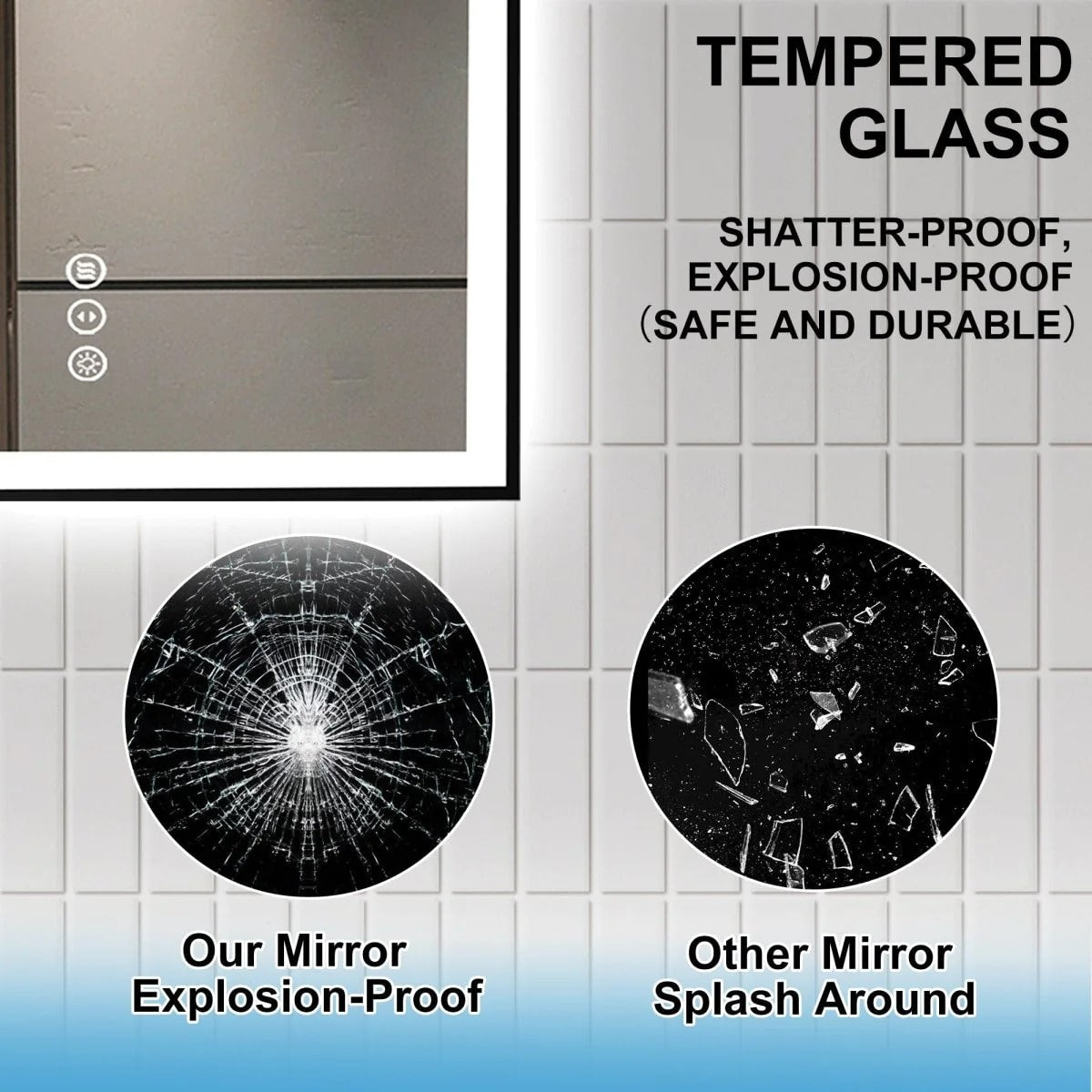 Apex Noir 24"x36" LED Mirror