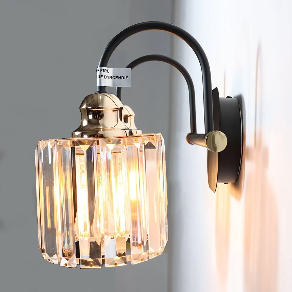 Crystal Vanity Lights 16" Gold Wall Sconces