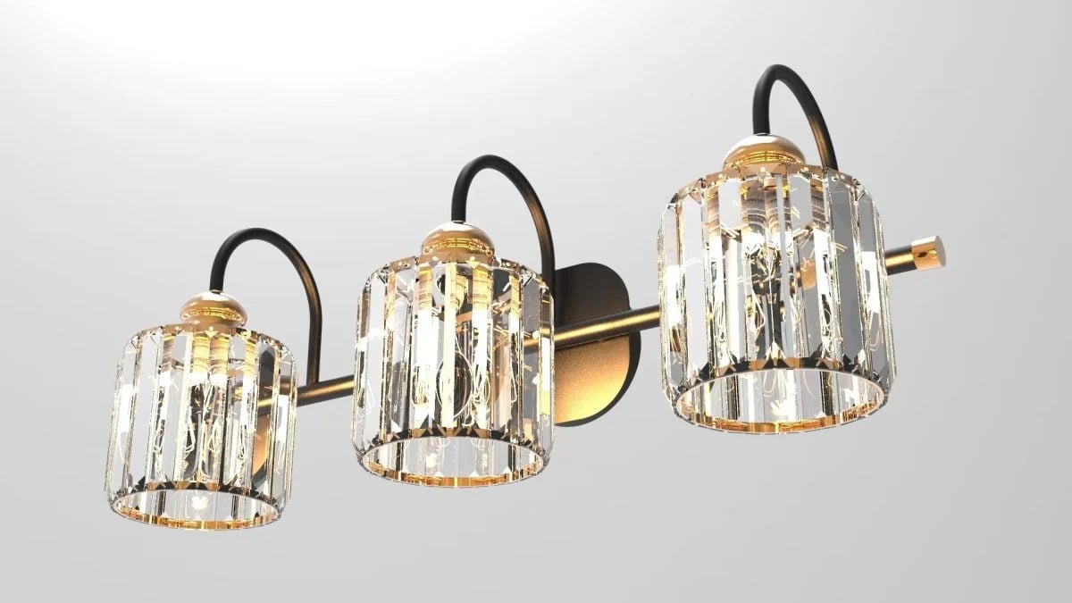 Crystal Vanity Lights 23 1/8" Gold Wall Sconces