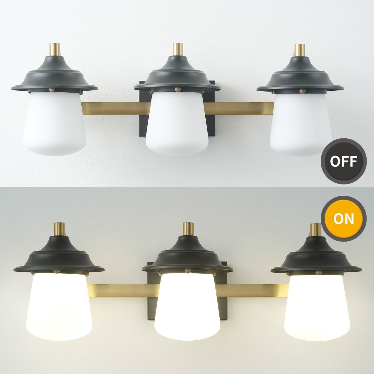 Farmhouse 24.5" LED Vanity Light Fixture with Dimmable Switch & Tri-Color Settings