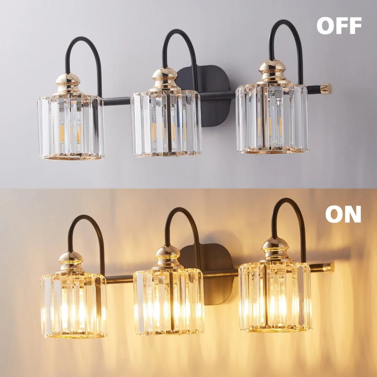 Crystal Vanity Lights 23 1/8" Gold Wall Sconces