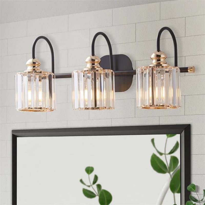 Crystal Vanity Lights 23 1/8" Gold Wall Sconces