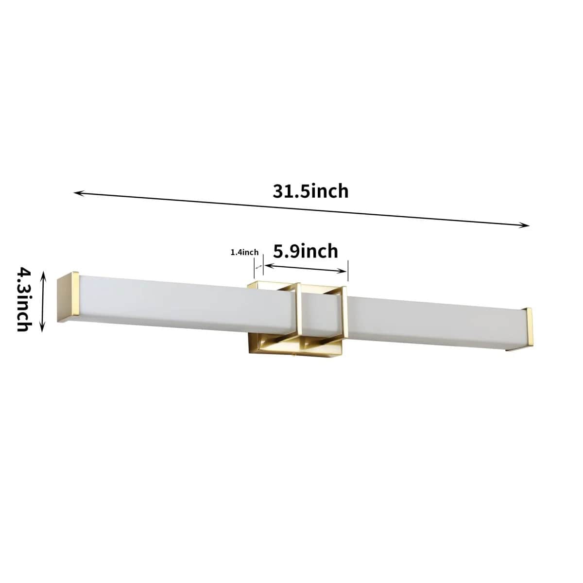 Light Bar 31.5" Sleek LED Vanity Light with Acrylic Shade, Tri-Color Temperature