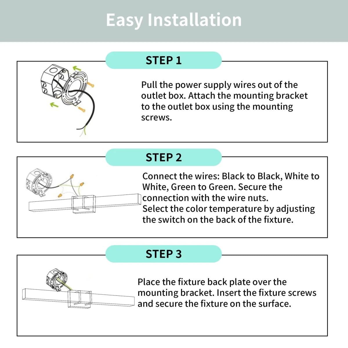 Light Bar 31.5" Sleek LED Vanity Light with Acrylic Shade, Tri-Color Temperature