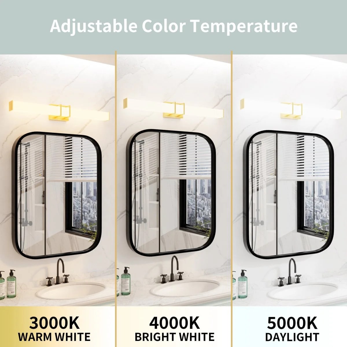 Light Bar 31.5" Sleek LED Vanity Light with Acrylic Shade, Tri-Color Temperature