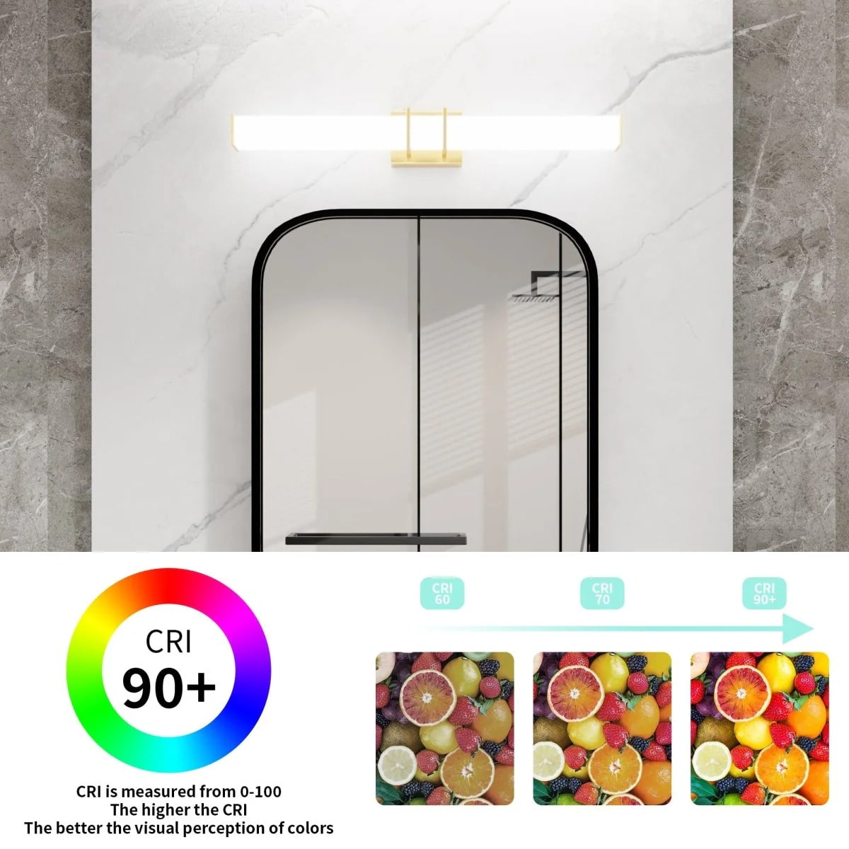 Light Bar 31.5" Sleek LED Vanity Light with Acrylic Shade, Tri-Color Temperature