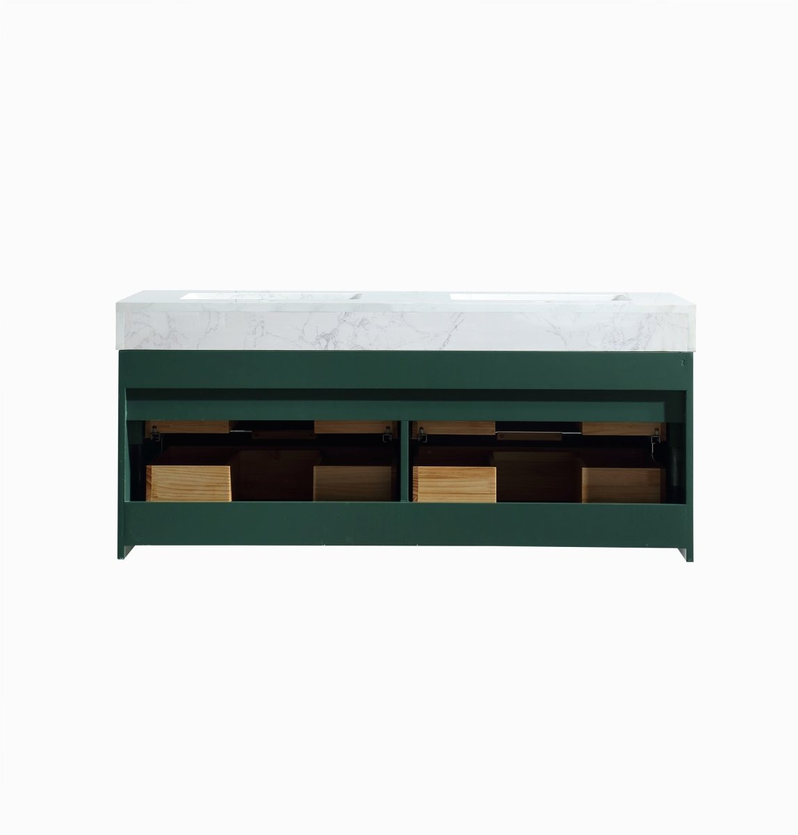 Glam 48" Modern Floating Rubberwood Bathroom Vanity Double Countertop - Luxury Bathroom Vanity