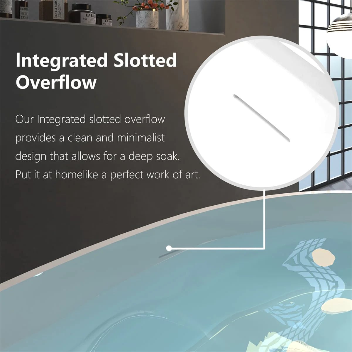 Egg Shaped 59" Bathtub - Solid Surface & Free Standing