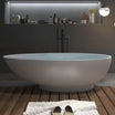 Egg Shaped 59" Bathtub - Solid Surface & Free Standing