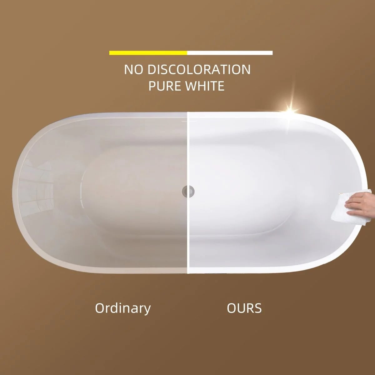 Matte White 65" Acrylic Classic Oval Freestanding Bathtub