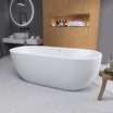Matte White 65" Acrylic Classic Oval Freestanding Bathtub