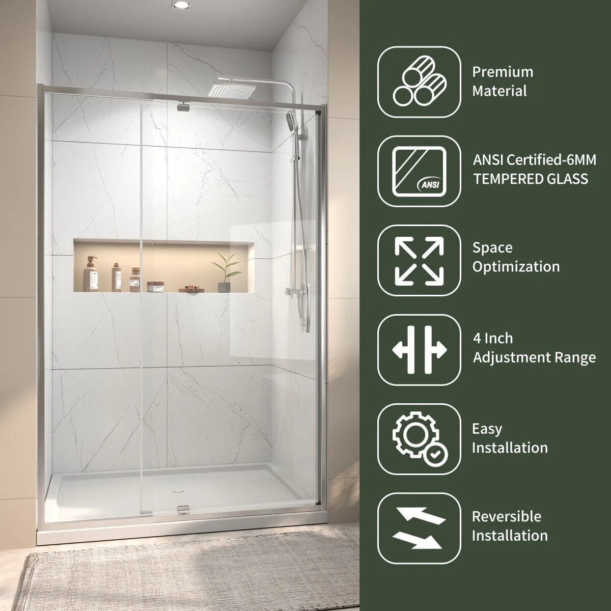 Flexi 44-48" Pivot Shower Door