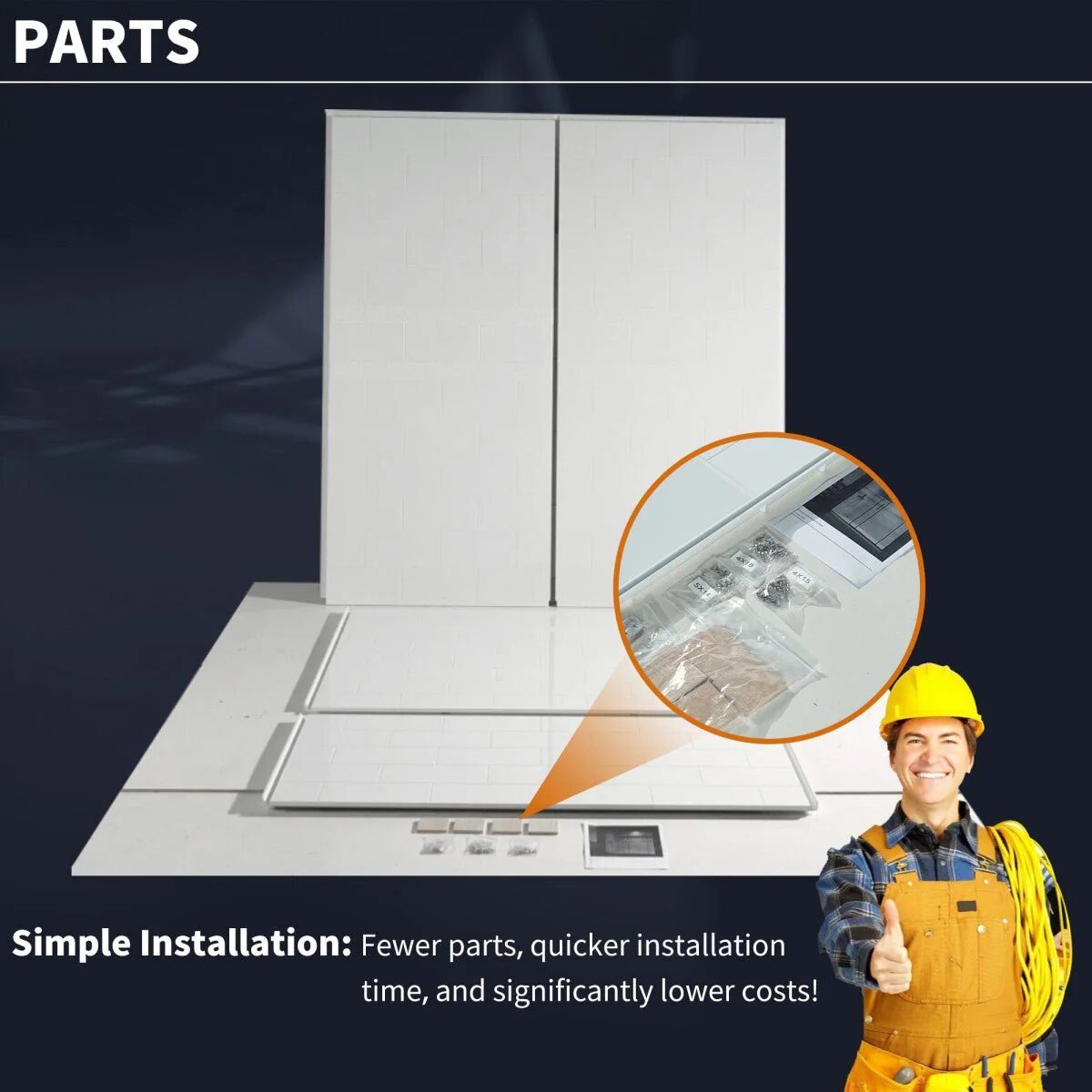 Clearstone™ Modern Mini Tile Shower Wall Panels 32D x 60W x 96H