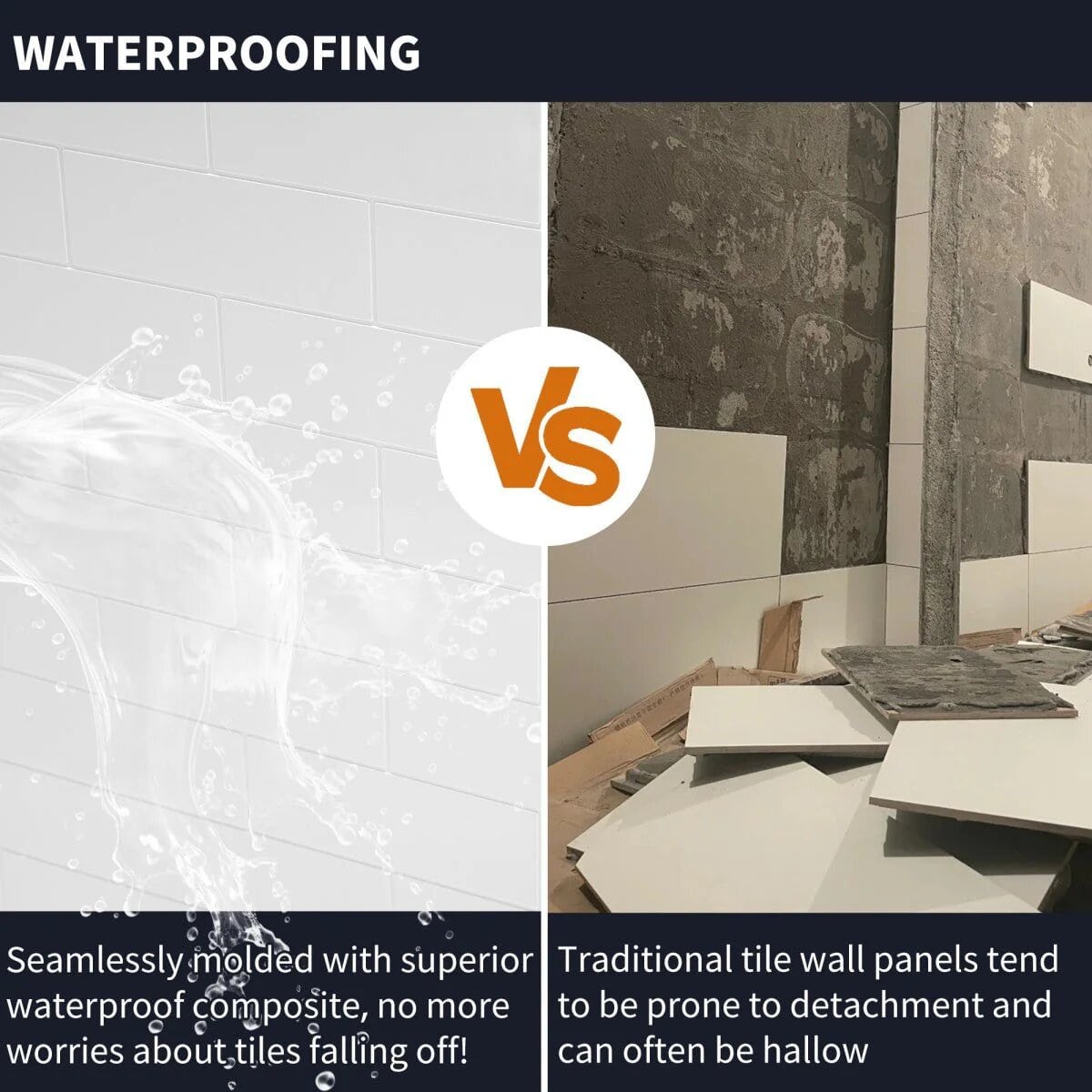 Clearstone™ Modern Mini Tile Shower Wall Panels 32D x 60W x 96H