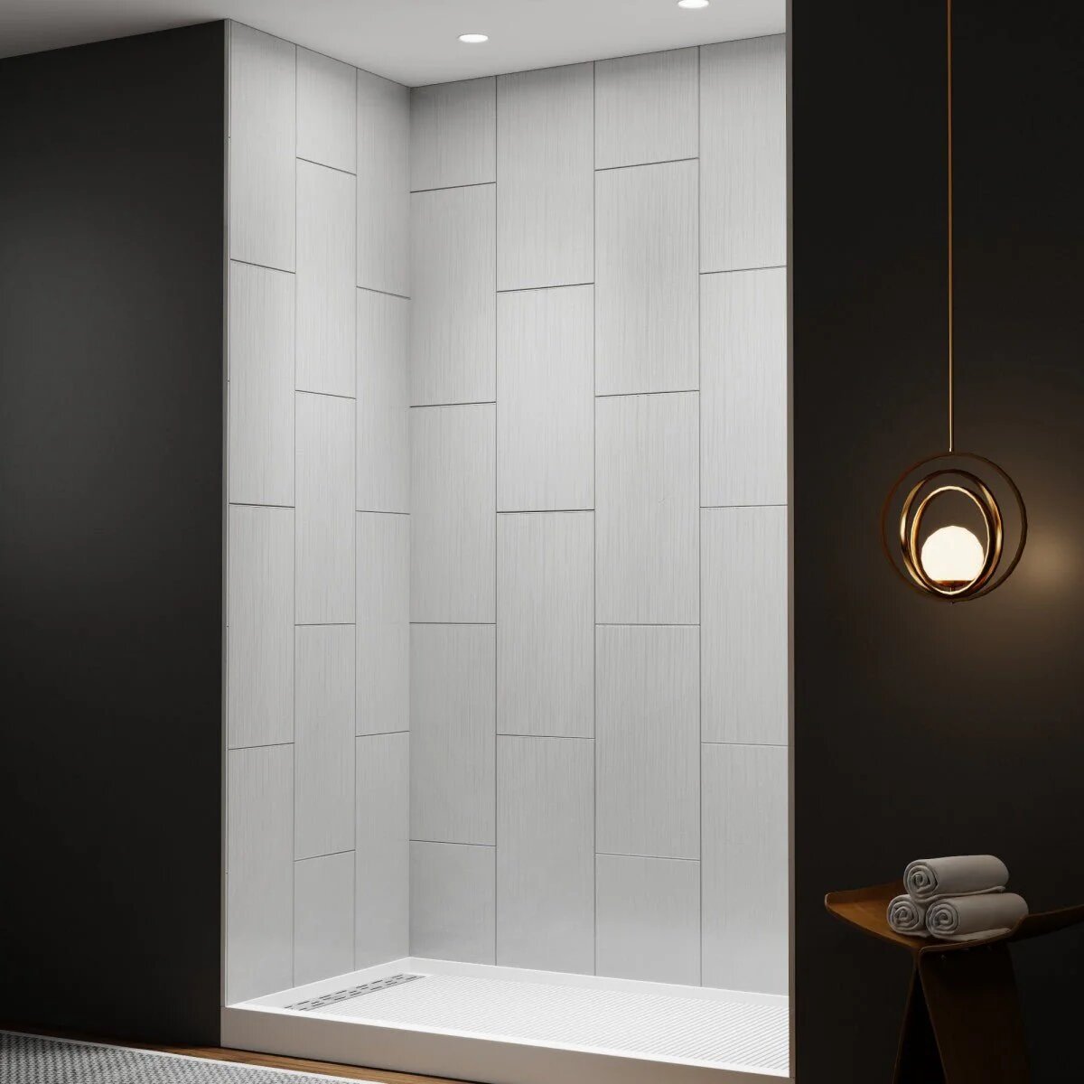 Clearstone™ Vertical Subway Tile Shower Wall Panels 32D x 60W x 96H