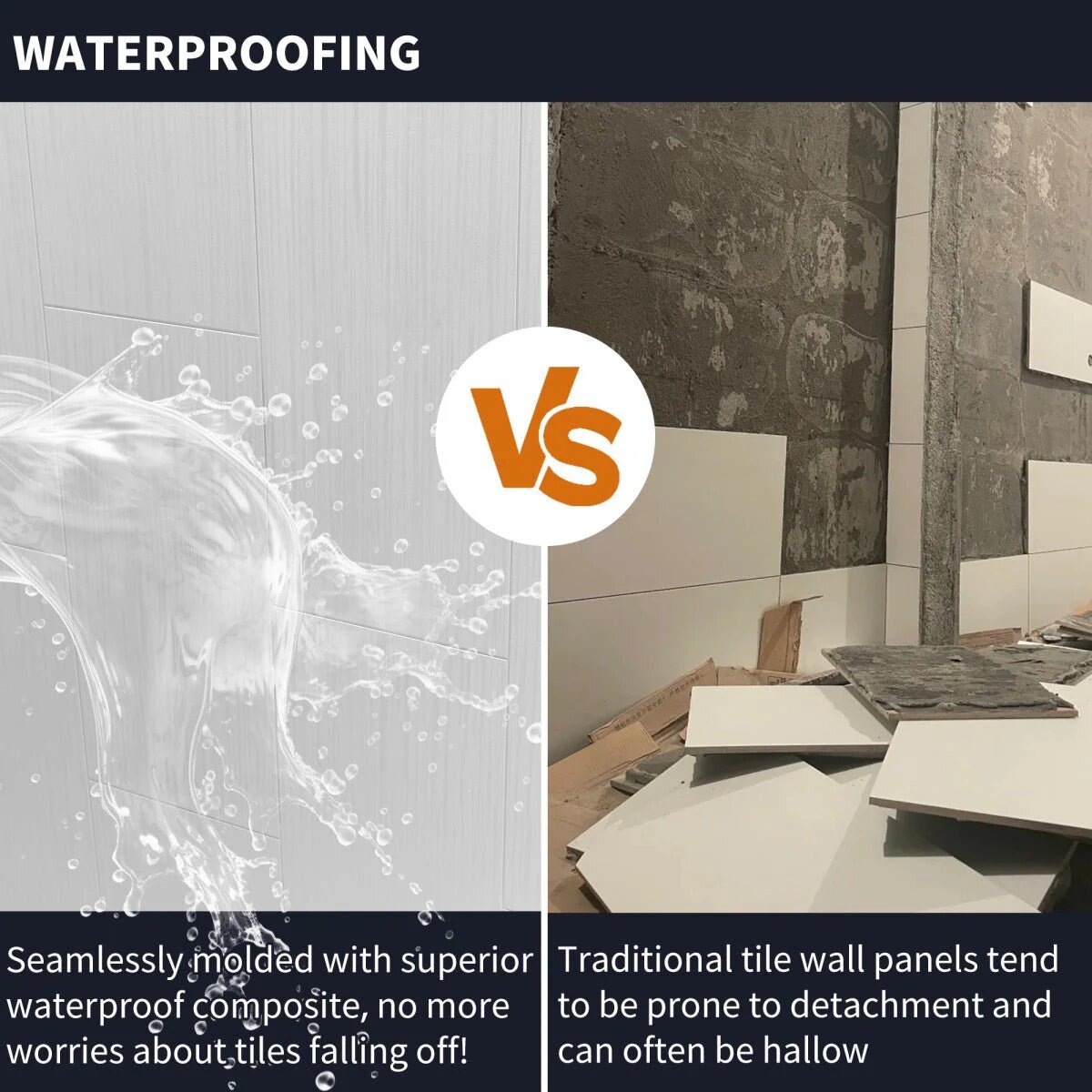 Clearstone™ Vertical Subway Tile Shower Wall Panels 32D x 60W x 96H