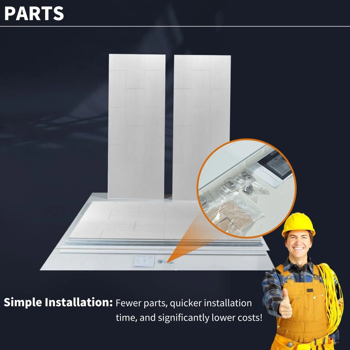 Clearstone™ Vertical Subway Tile Shower Wall Panels 32D x 60W x 96H