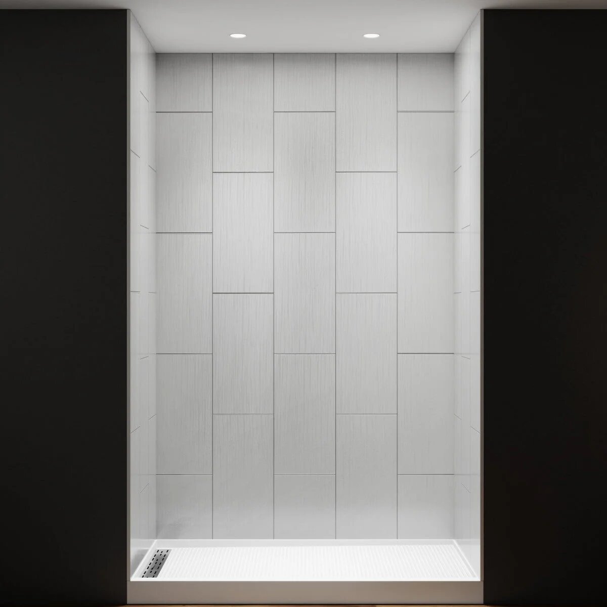 Clearstone™ Vertical Subway Tile Shower Wall Panels 32D x 60W x 96H
