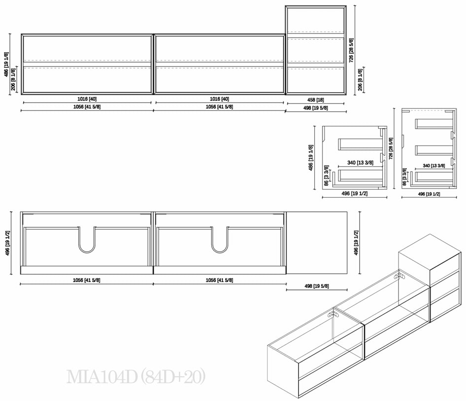 MAX 104" Wall-Mounted Vanity with Double Sink