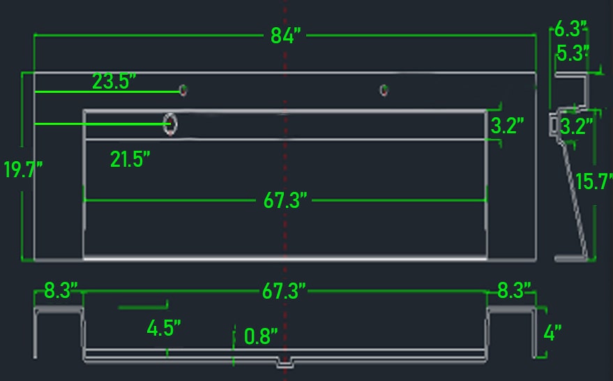 MAX 104" Wall-Mounted Vanity with Double Sink