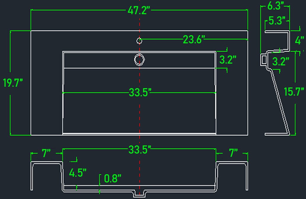MAX 116" Wall Mounted Vanity with Double Sink
