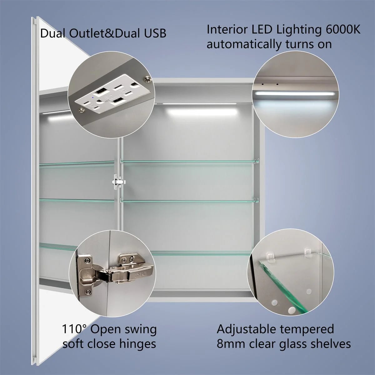 Linea 24" x 36" LED Medicine Cabinet