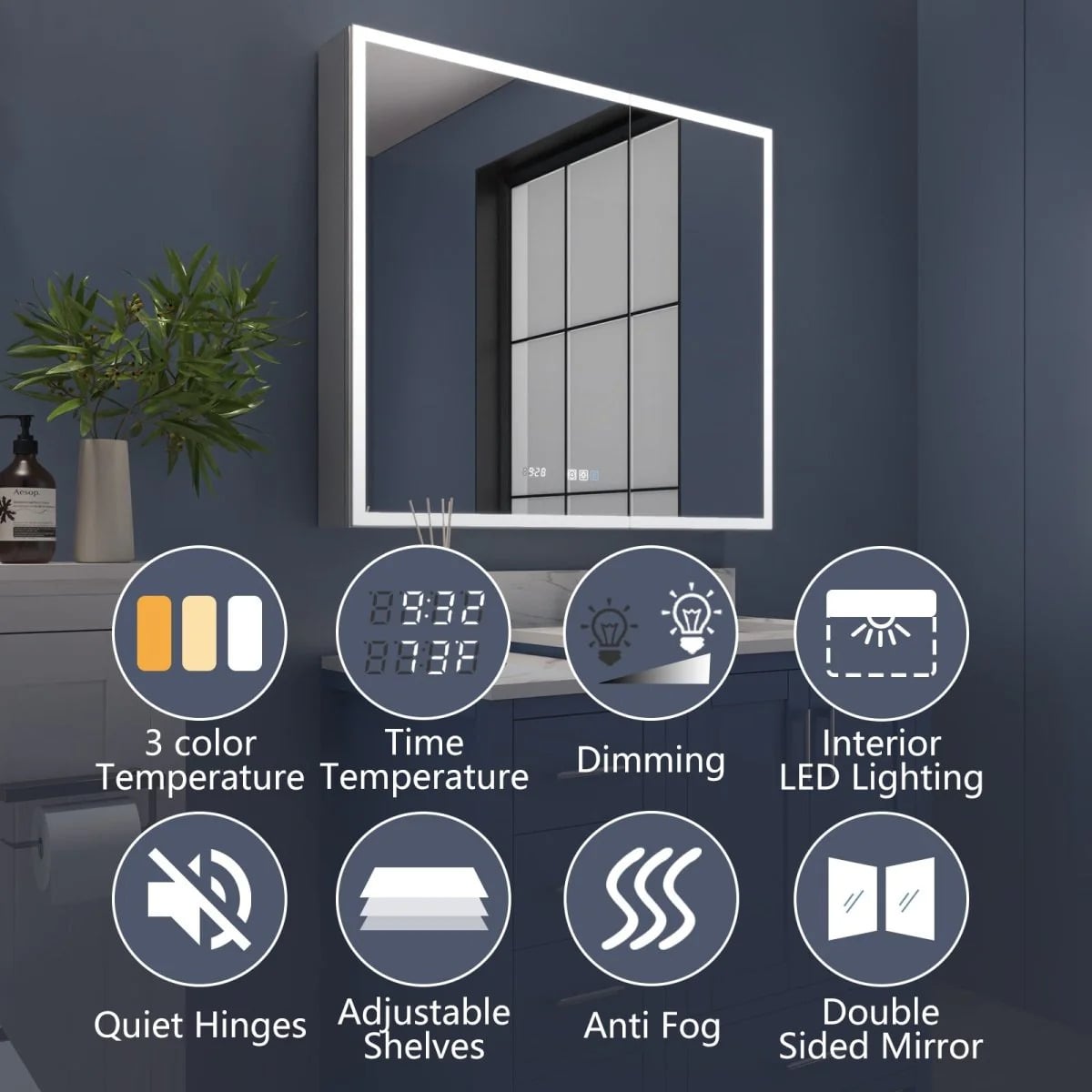 Linea 36" x 36" LED Medicine Cabinet