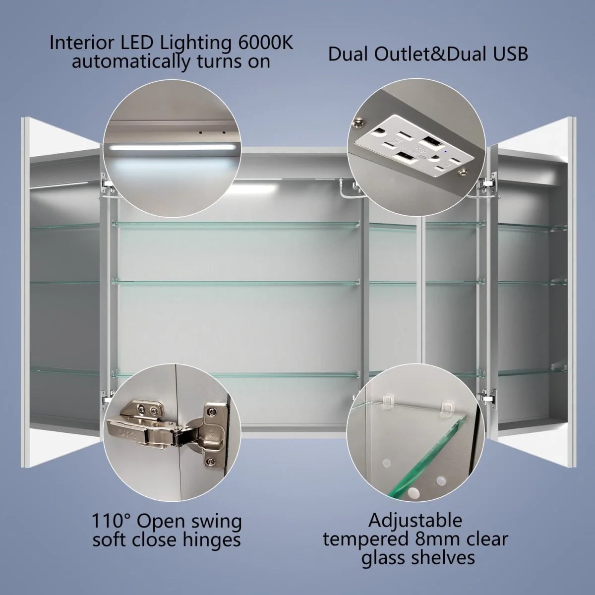 Linea 48" x 36" LED Medicine Cabinet