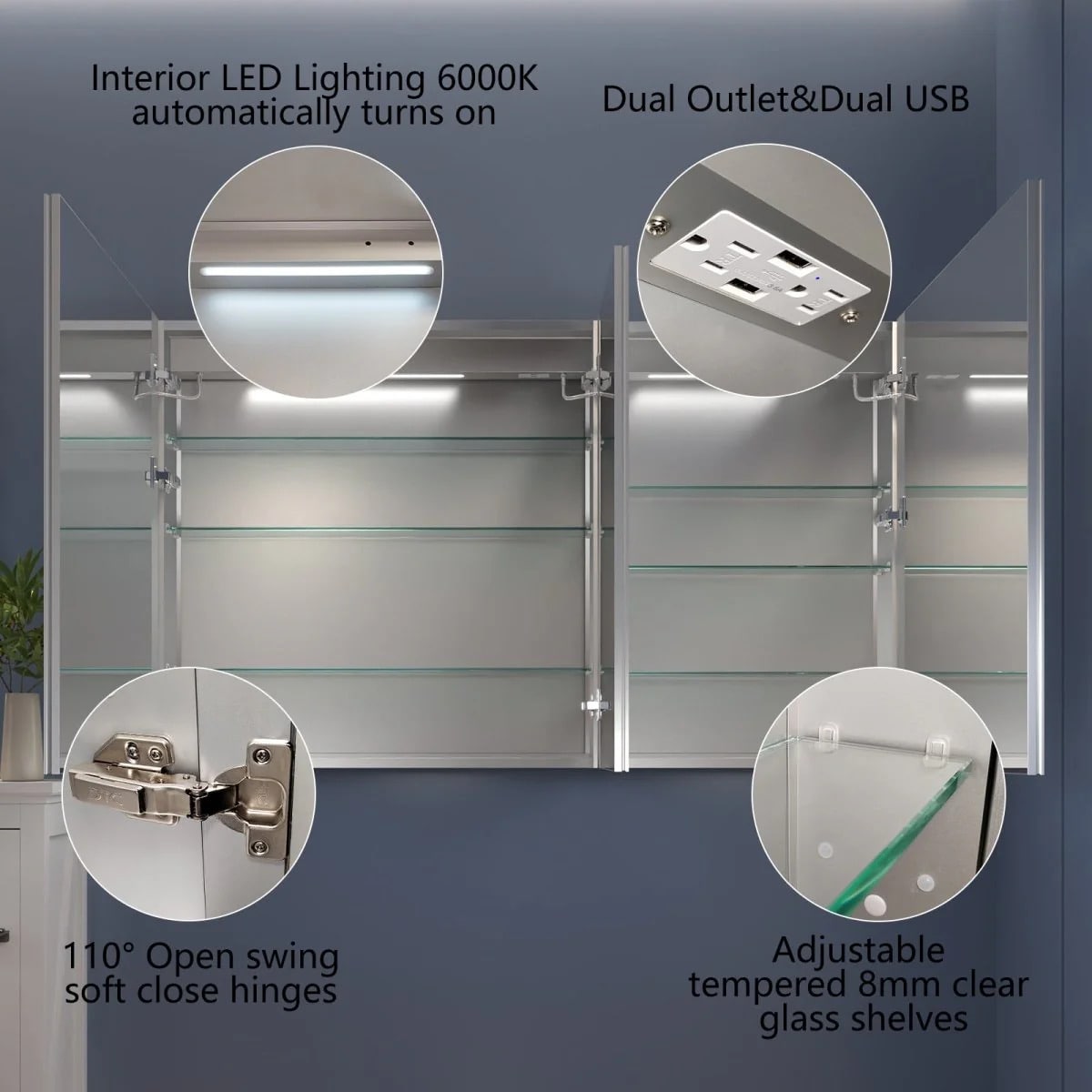 Rim 60" x 36" LED Medicine Cabinet