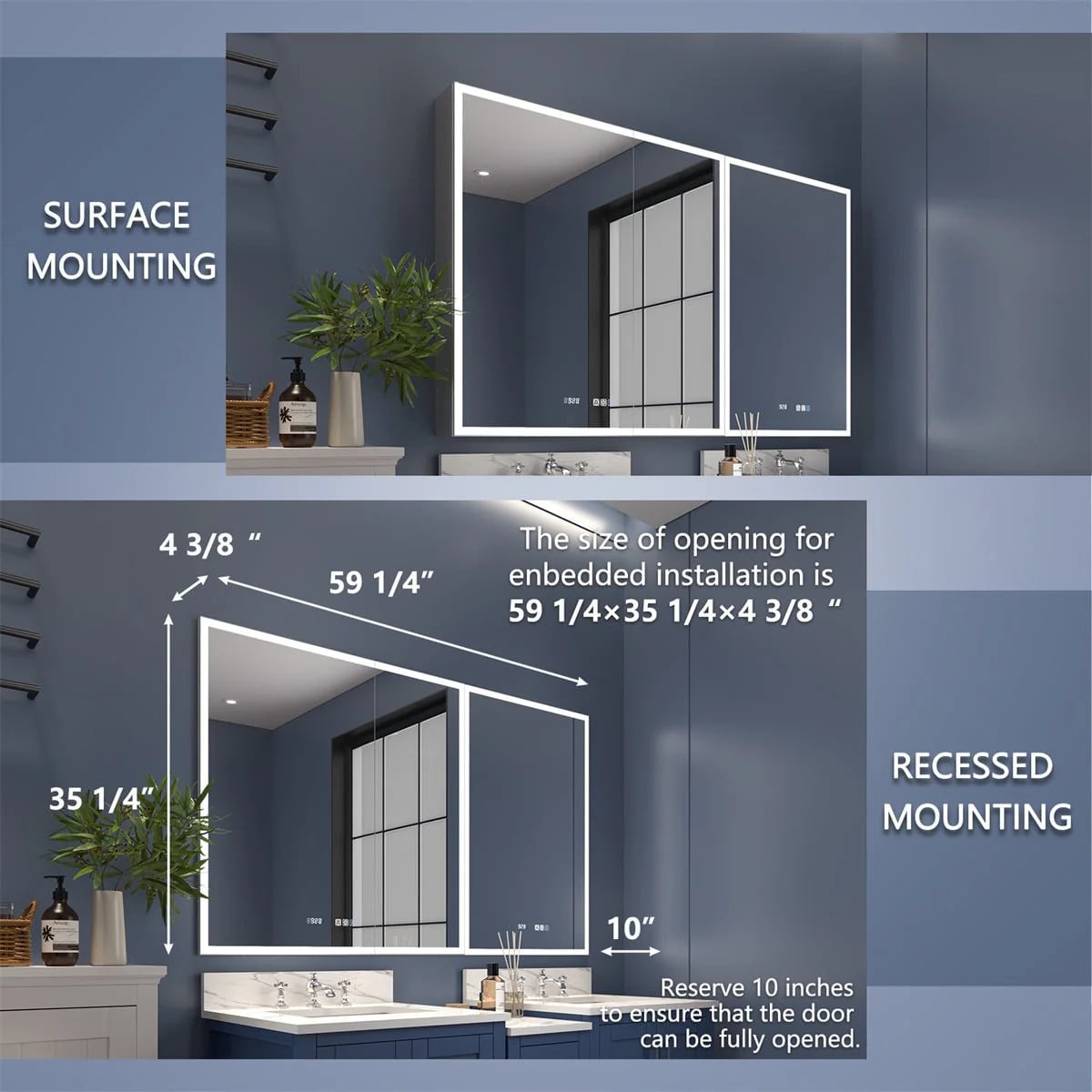 Rim 60" x 36" LED Medicine Cabinet