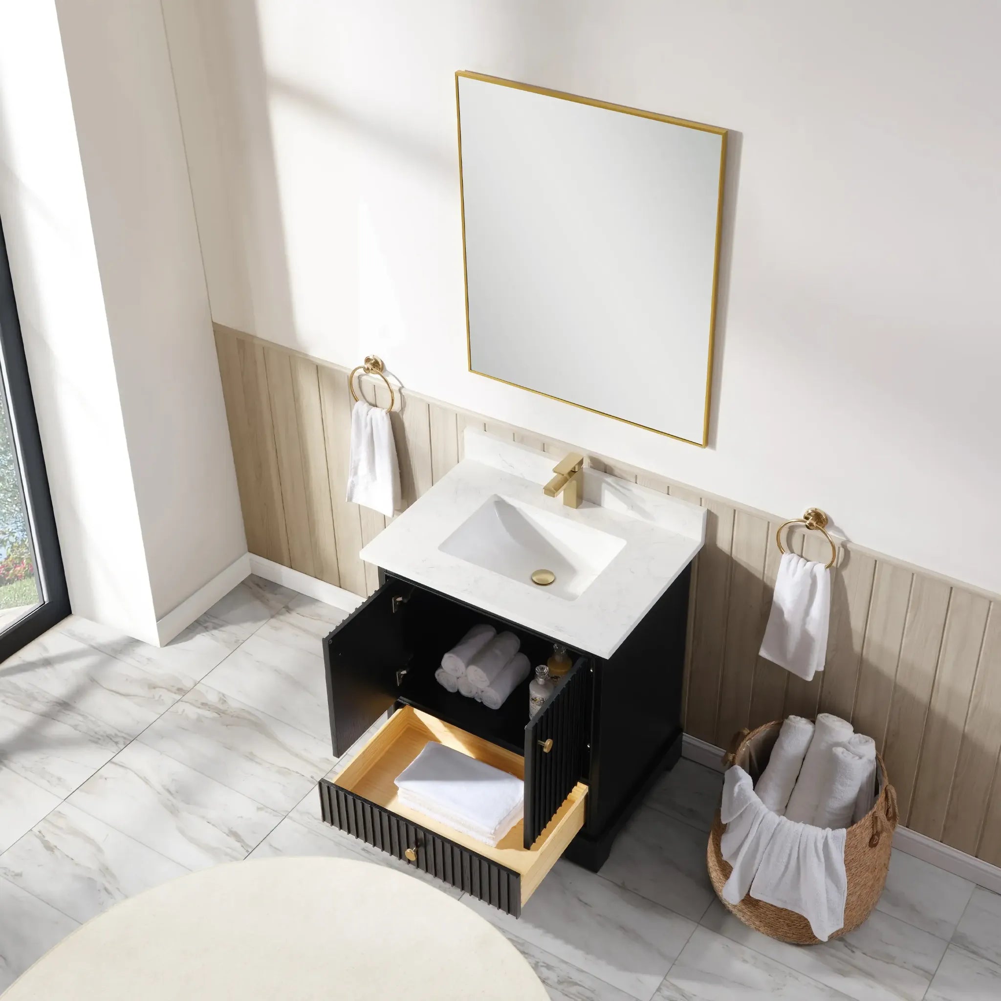 Sicily 30" Freestanding Bathroom Vanity with Sink & Countertop