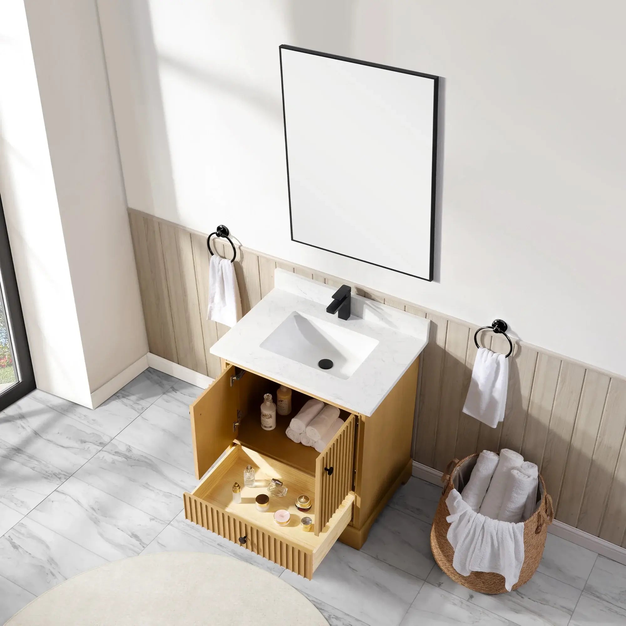 Sicily 30" Freestanding Bathroom Vanity with Sink & Countertop