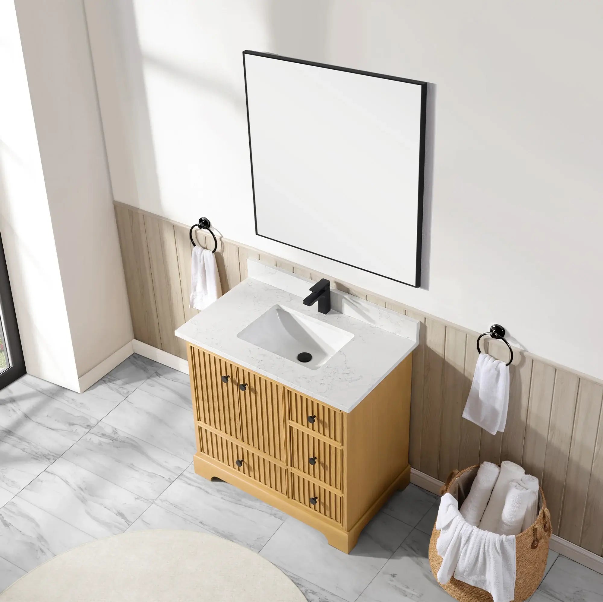 Sicily 36" Freestanding Bathroom Vanity with Sink & Countertop