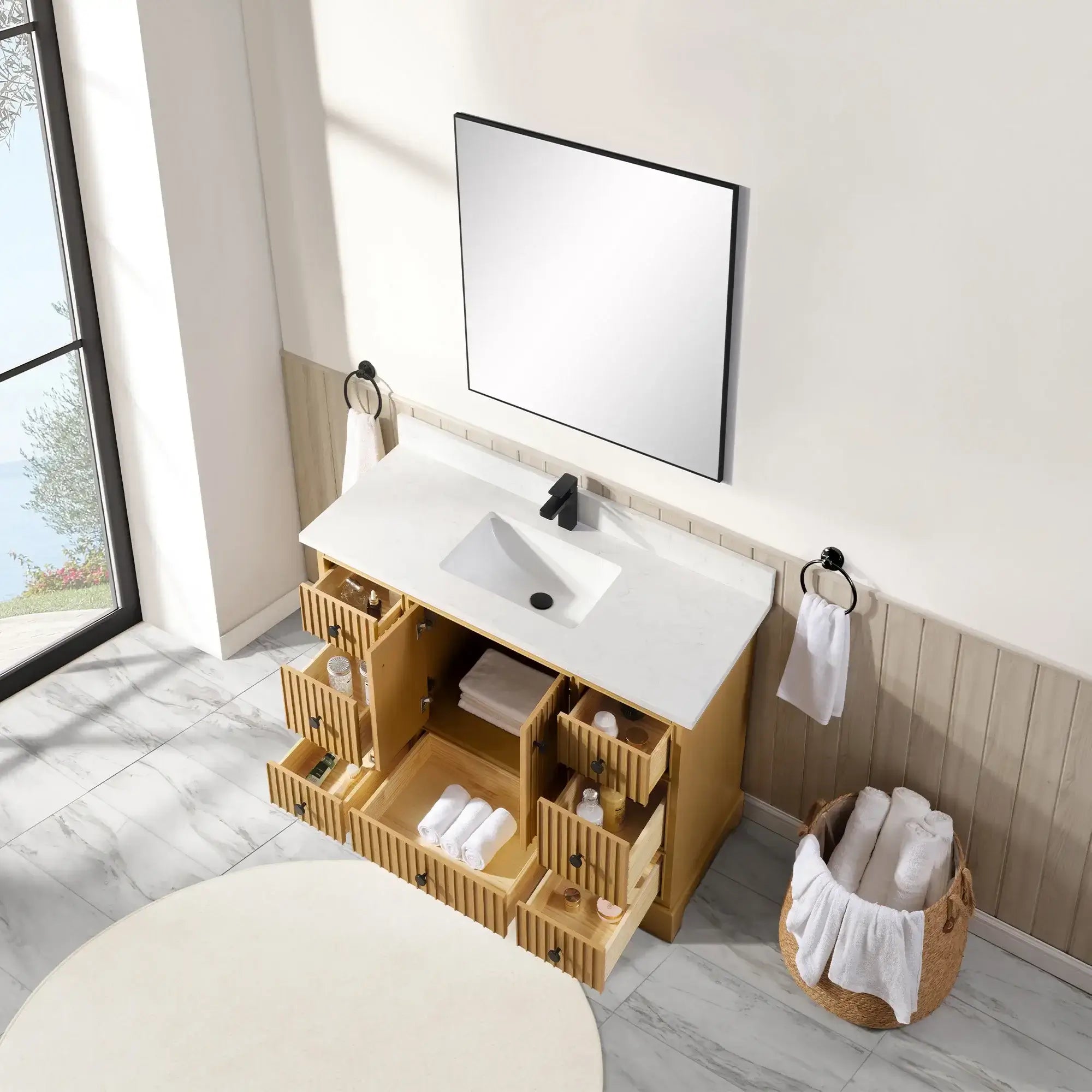 Sicily 48" Freestanding Bathroom Vanity with Sink & Countertop