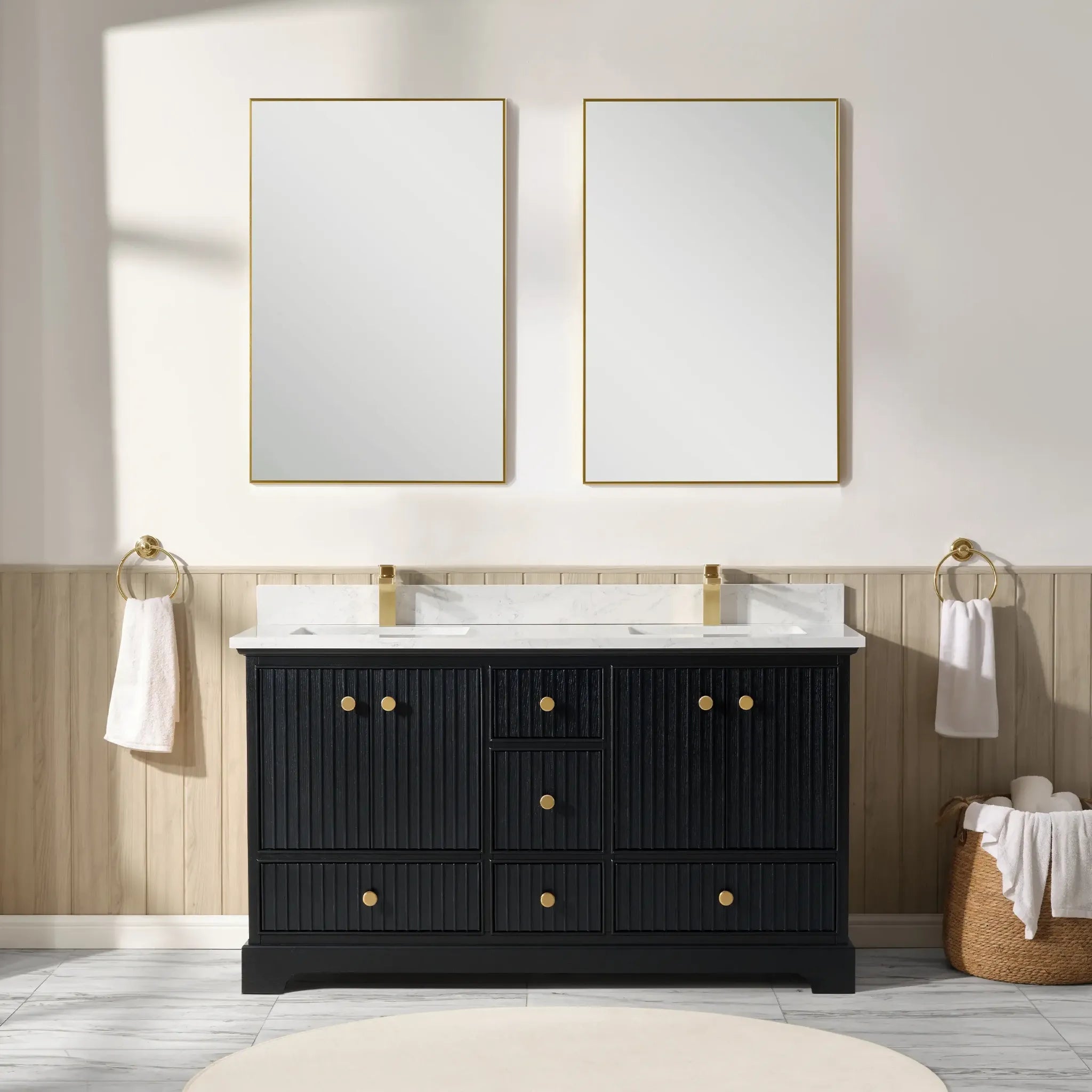 Sicily 60" Freestanding Bathroom Vanity with Sink & Countertop