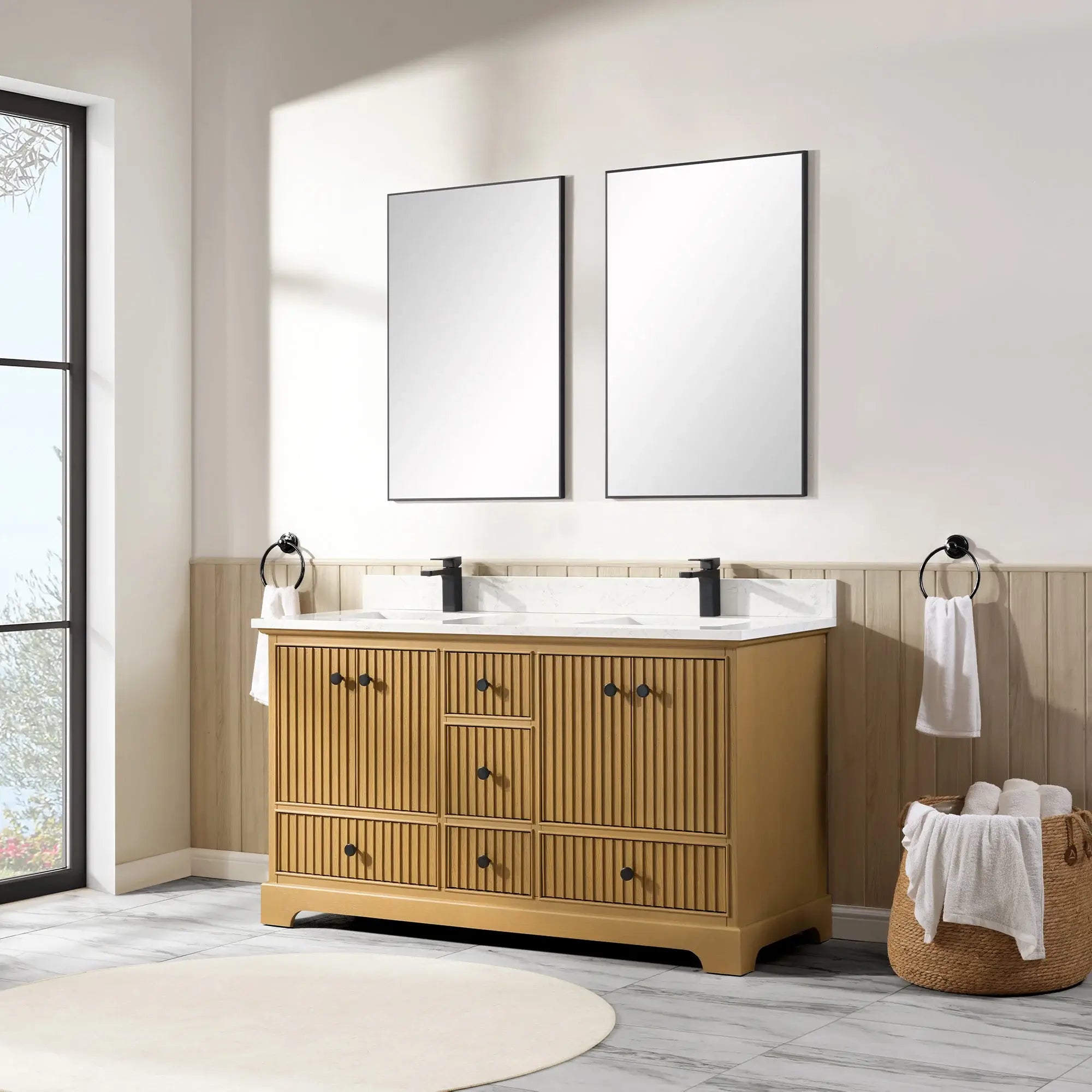 Sicily 60" Freestanding Bathroom Vanity with Sink & Countertop