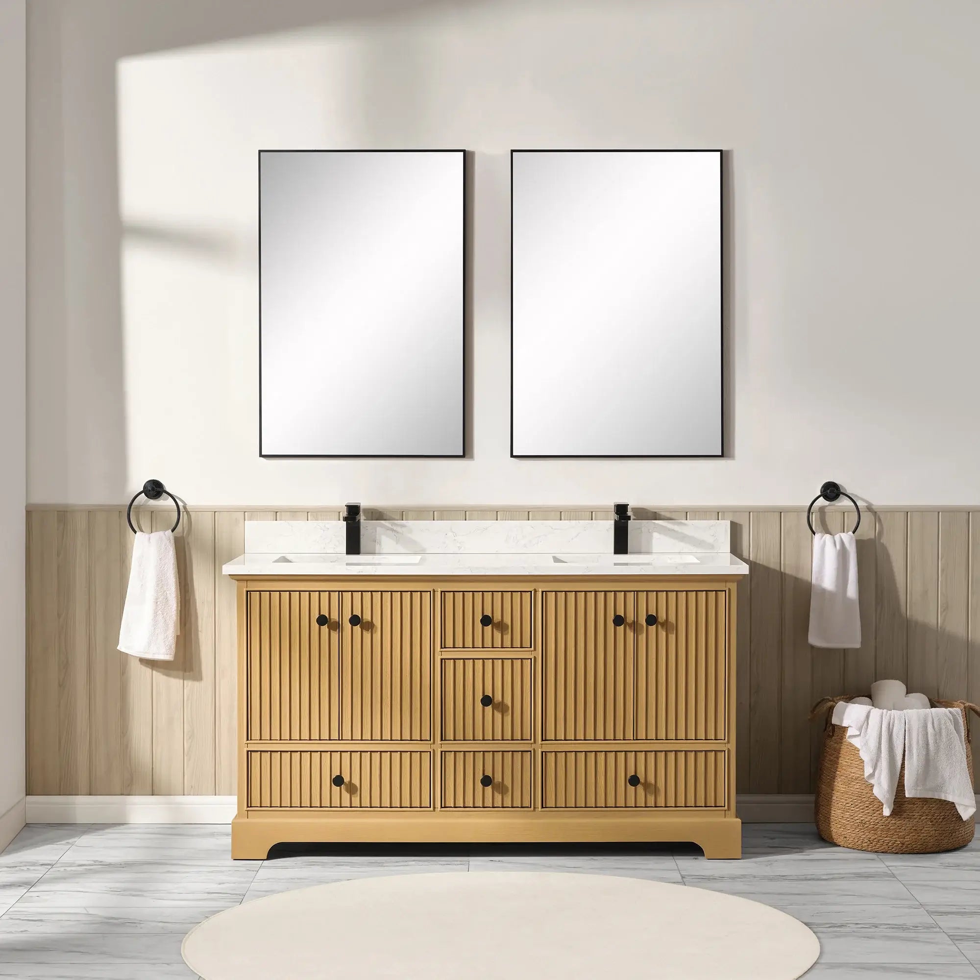 Sicily 60" Freestanding Bathroom Vanity with Sink & Countertop