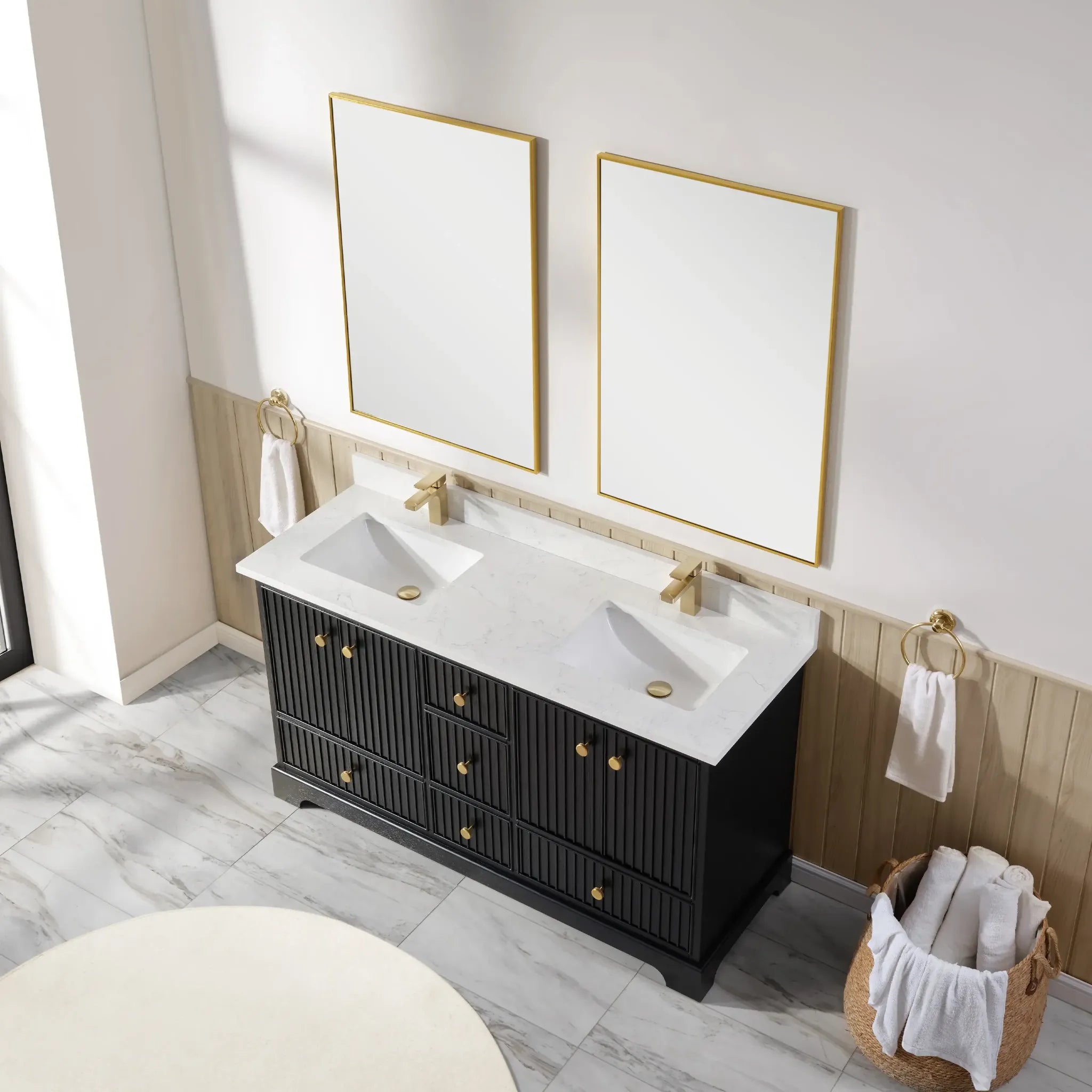 Sicily 60" Freestanding Bathroom Vanity with Sink & Countertop