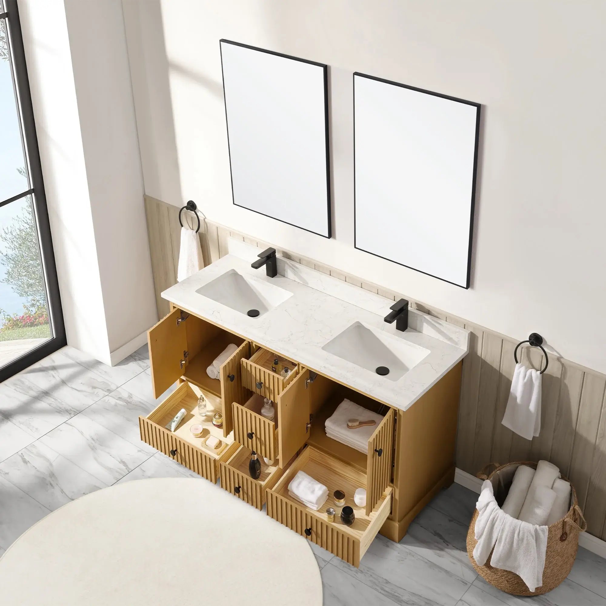 Sicily 60" Freestanding Bathroom Vanity with Sink & Countertop