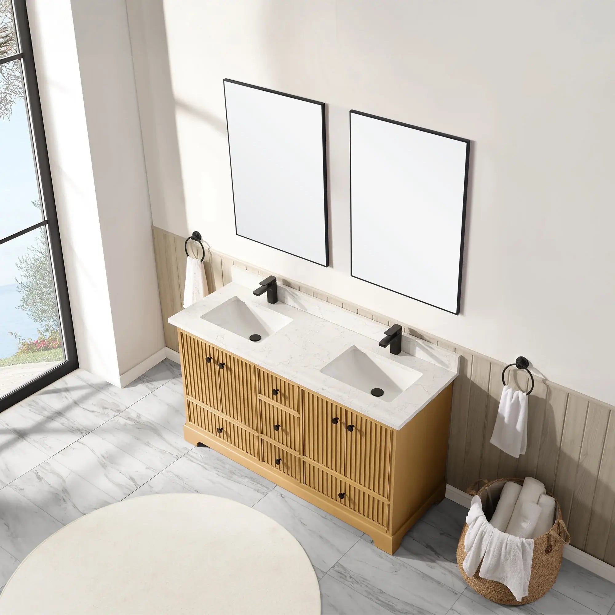 Sicily 60" Freestanding Bathroom Vanity with Sink & Countertop