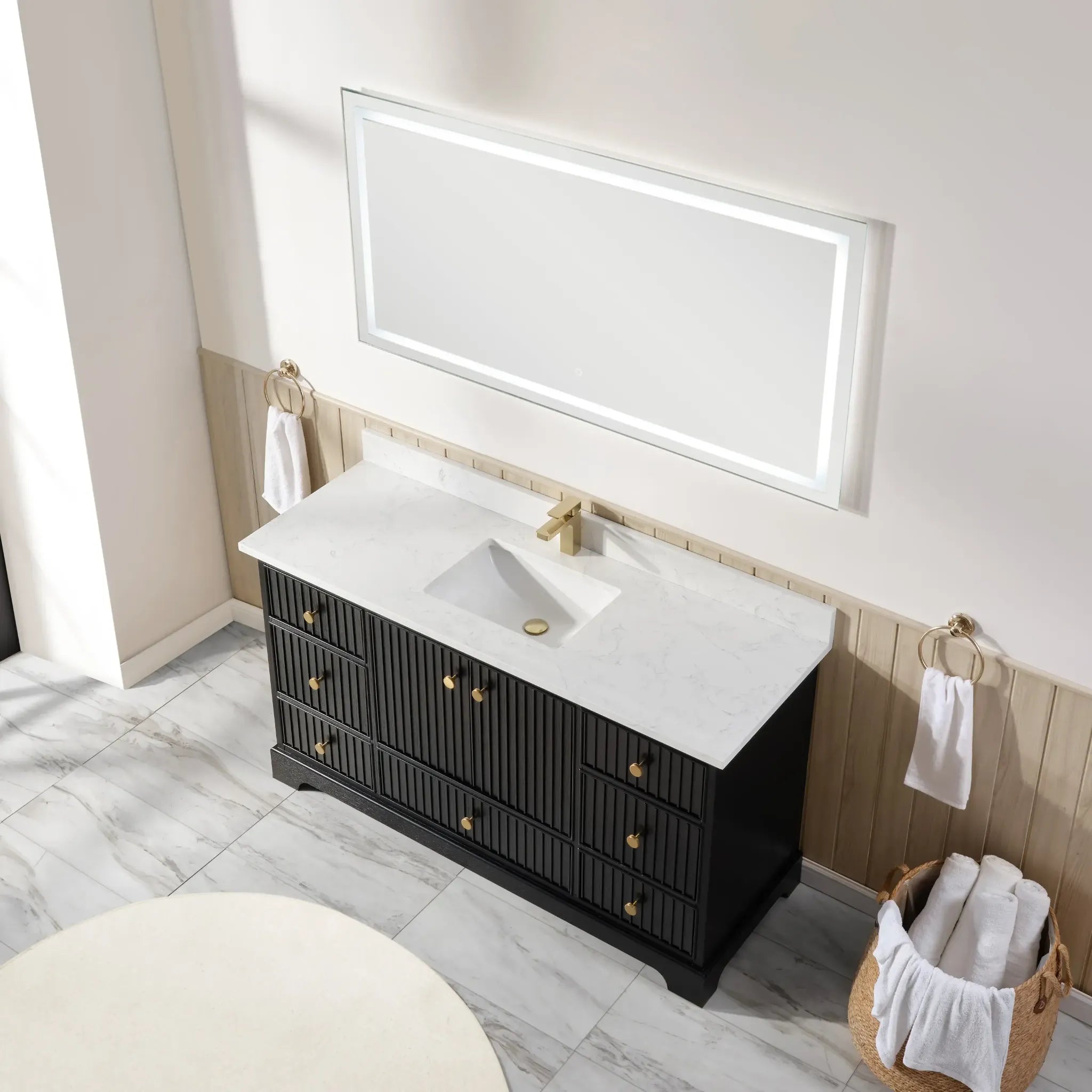 Sicily 60" Freestanding Bathroom Vanity with Sink & Countertop