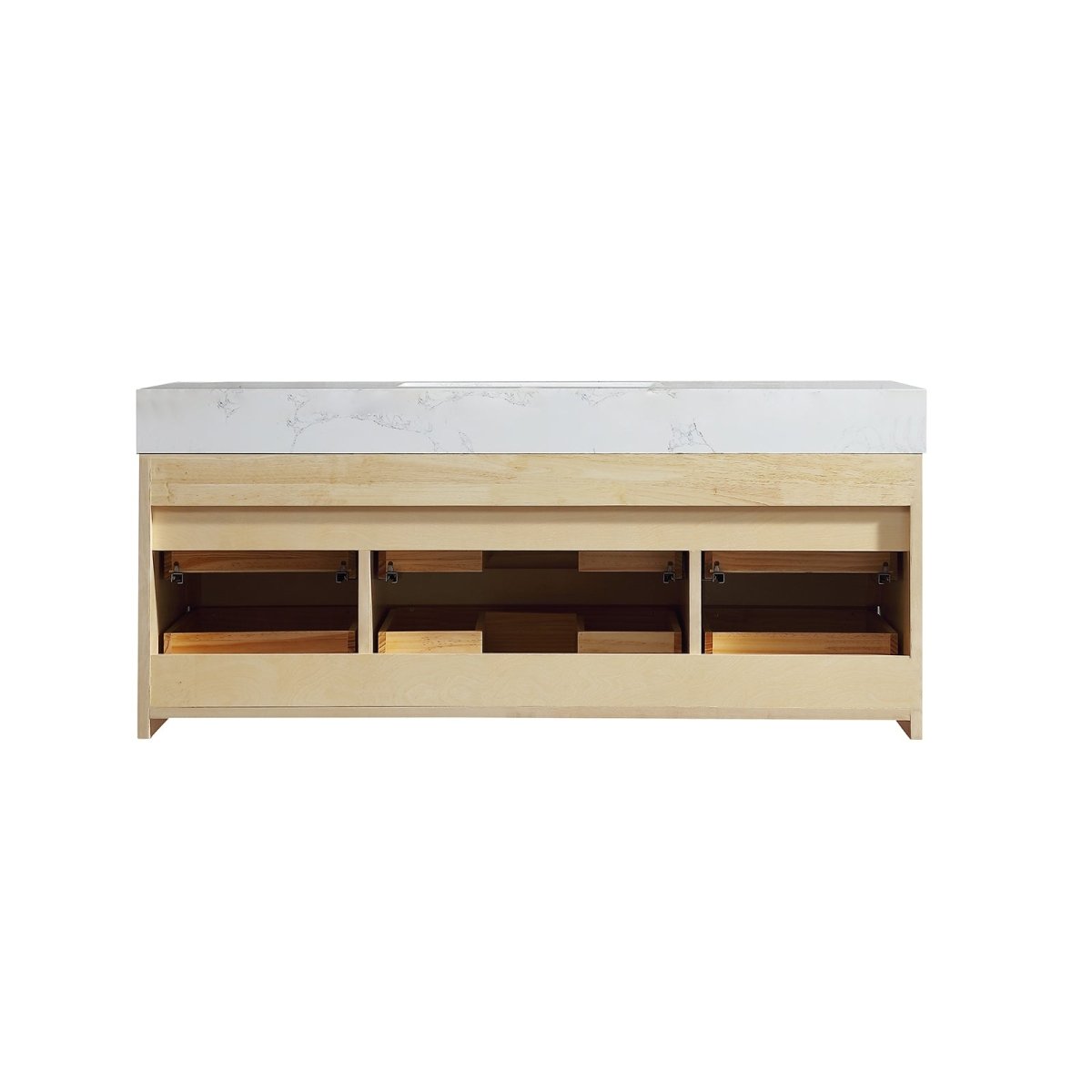 Maple Wood 48" Modern Luxury Bathroom Vanity with Stone Countertop