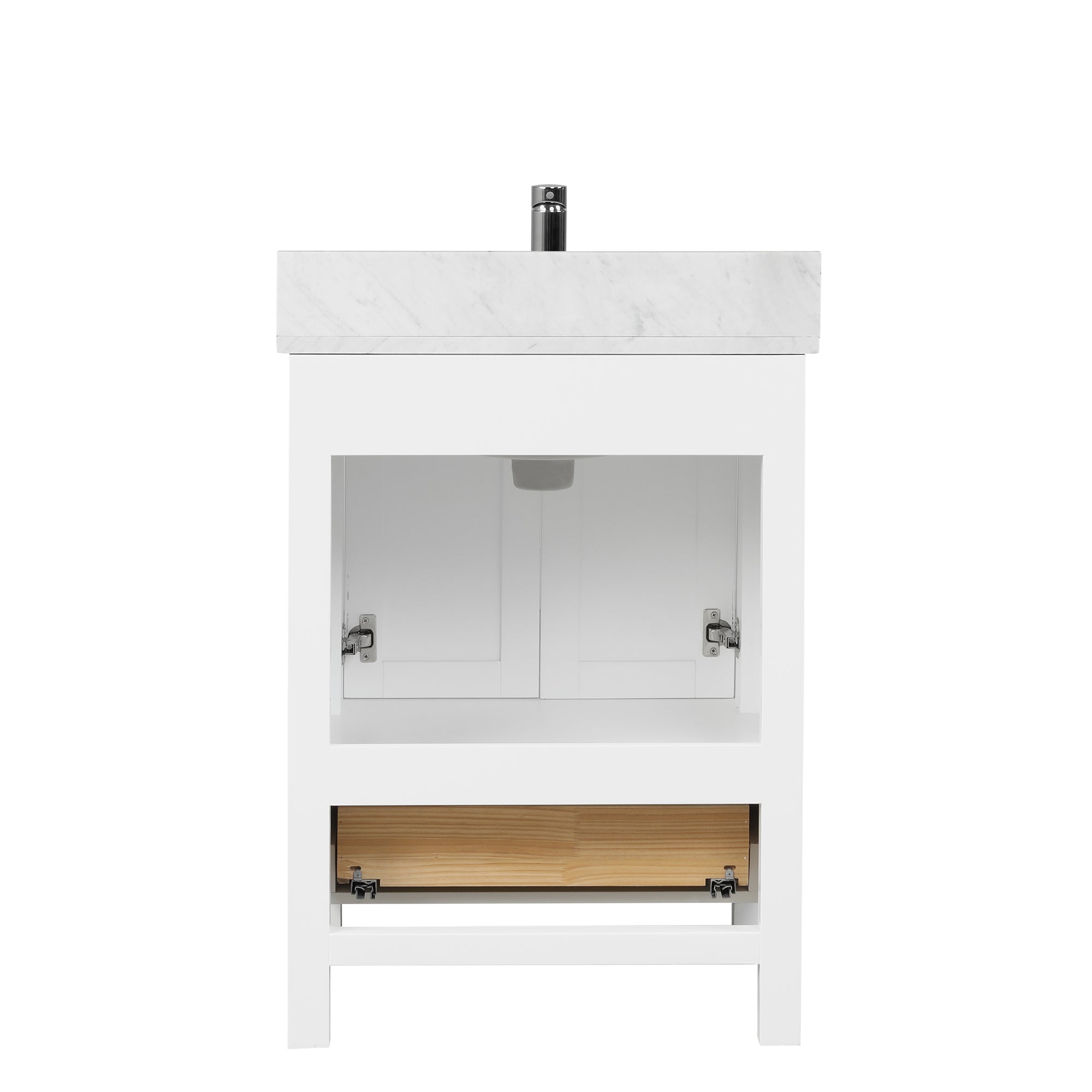 Geneva 24" Bathroom Vanity with Marble Countertop - Contemporary Bathroom Vanity