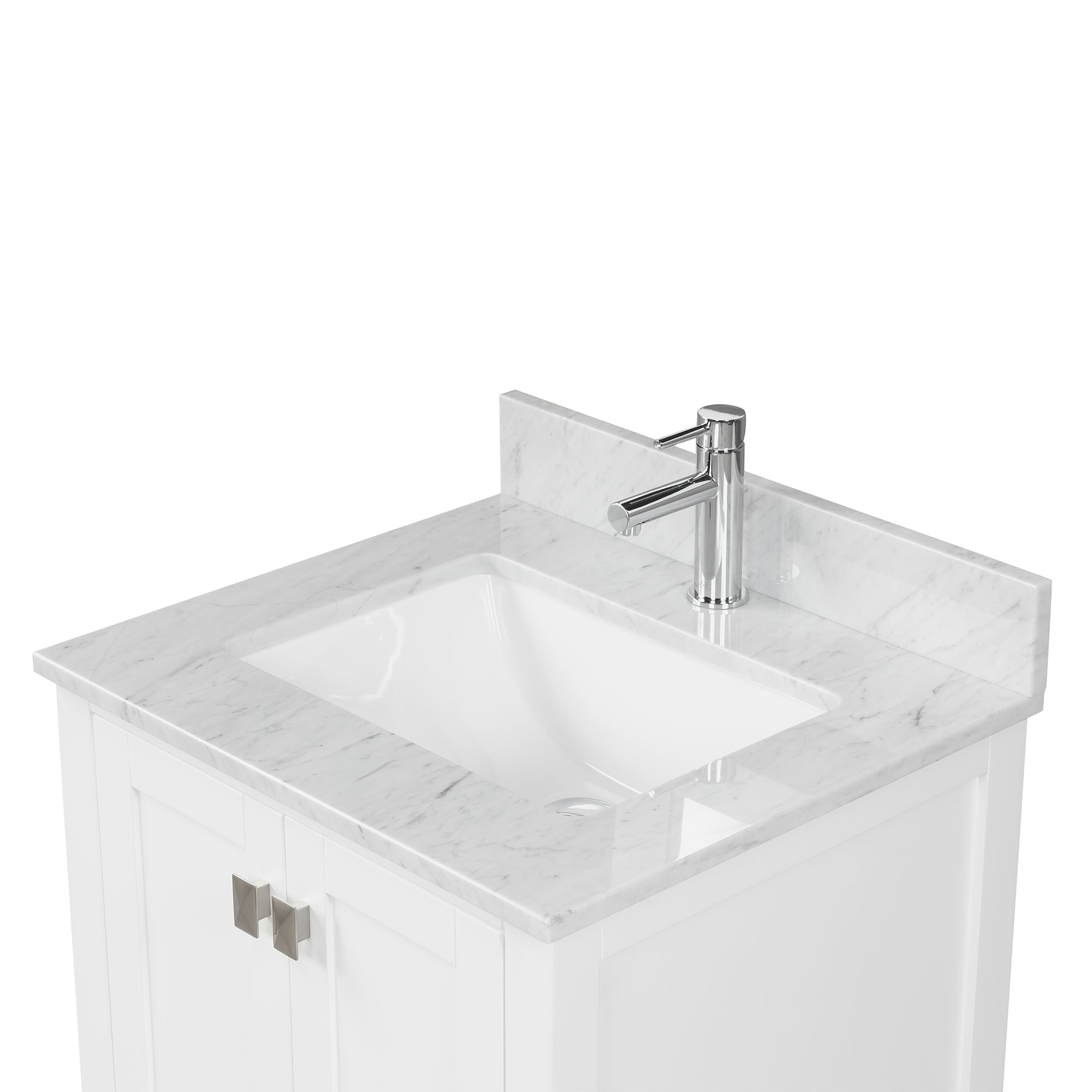 Geneva 24" Bathroom Vanity with Marble Countertop - Contemporary Bathroom Vanity