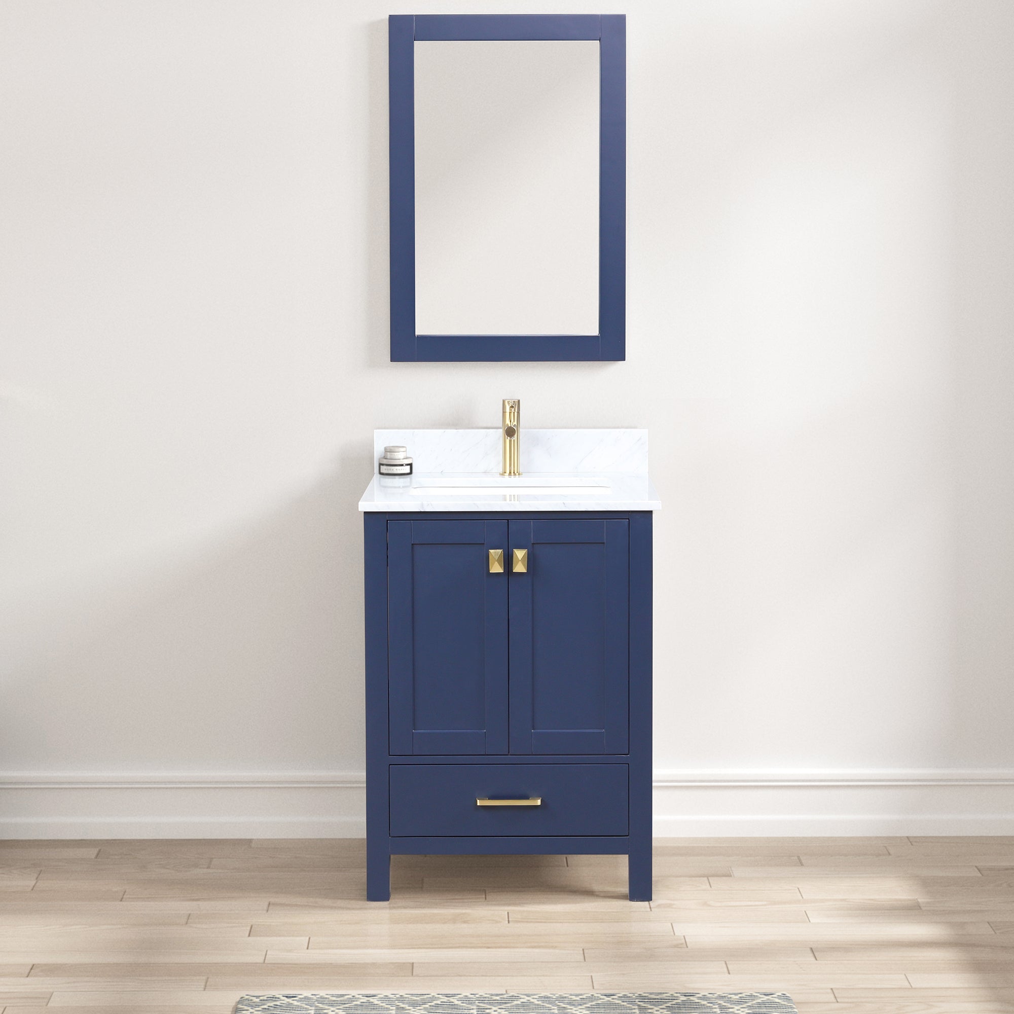 Geneva 24" Bathroom Vanity with Marble Countertop - Contemporary Bathroom Vanity