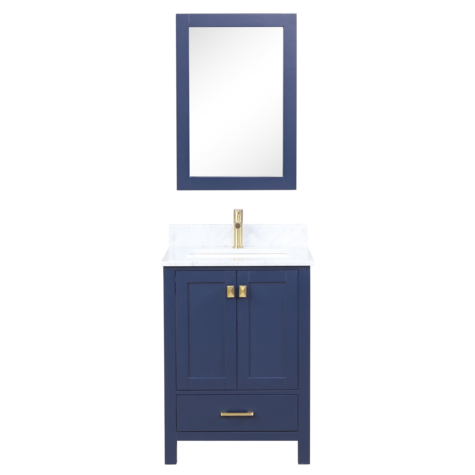 Geneva 24" Bathroom Vanity with Marble Countertop - Contemporary Bathroom Vanity
