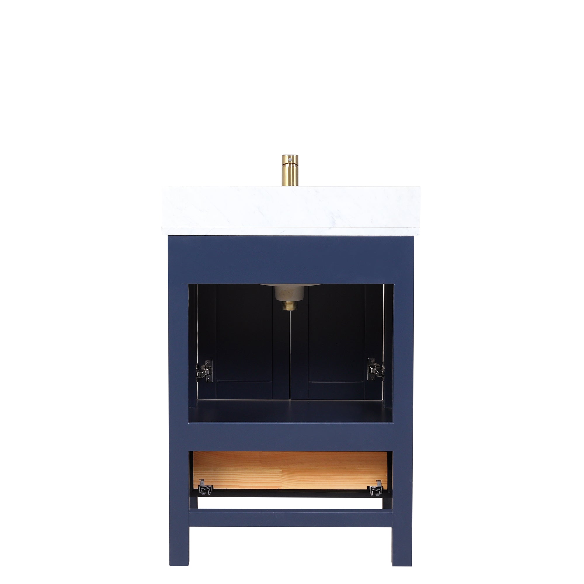 Geneva 24" Bathroom Vanity with Marble Countertop - Contemporary Bathroom Vanity