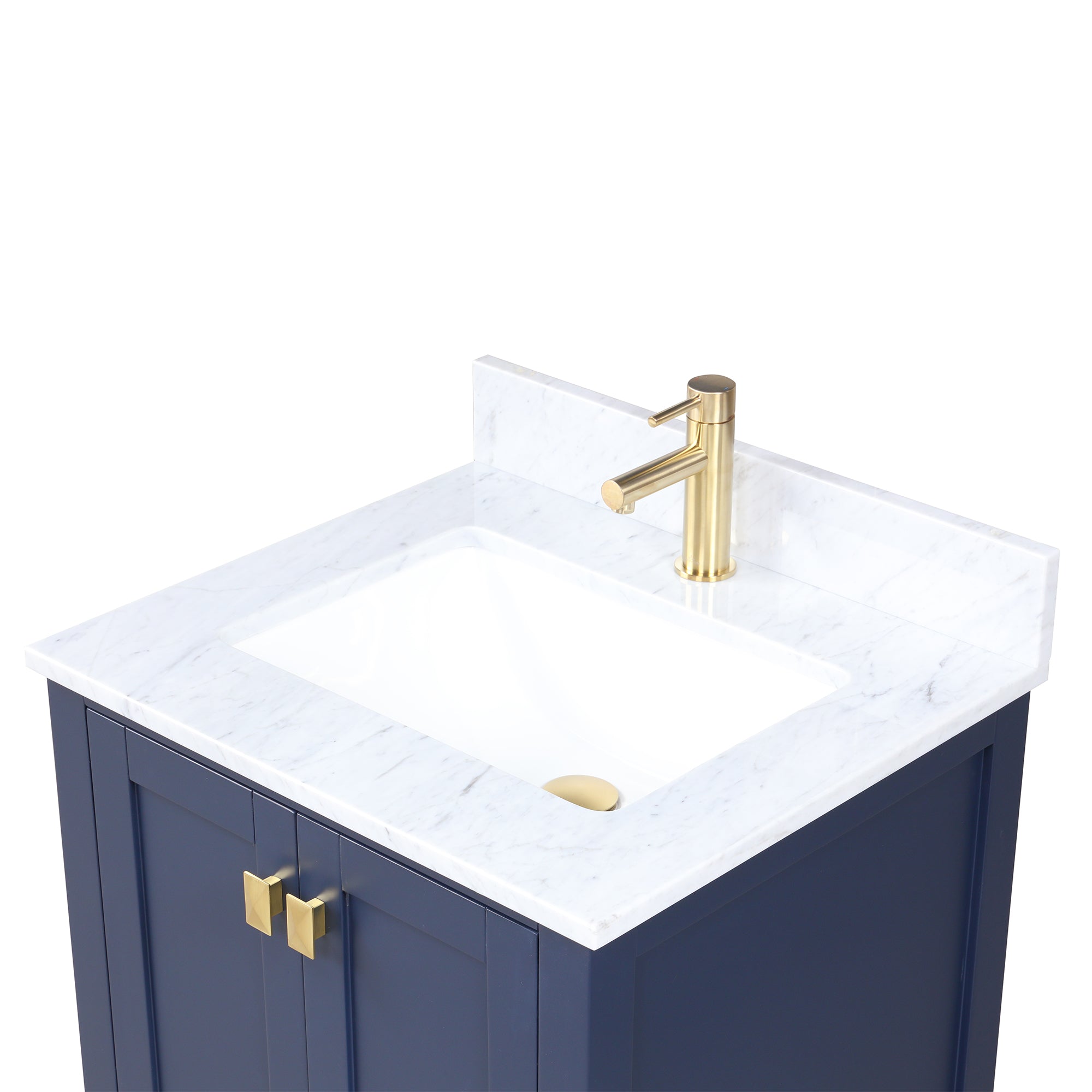 Geneva 24" Bathroom Vanity with Marble Countertop - Contemporary Bathroom Vanity